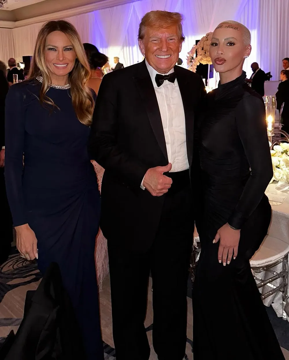 Amber Rose com Donald Trump e Melania